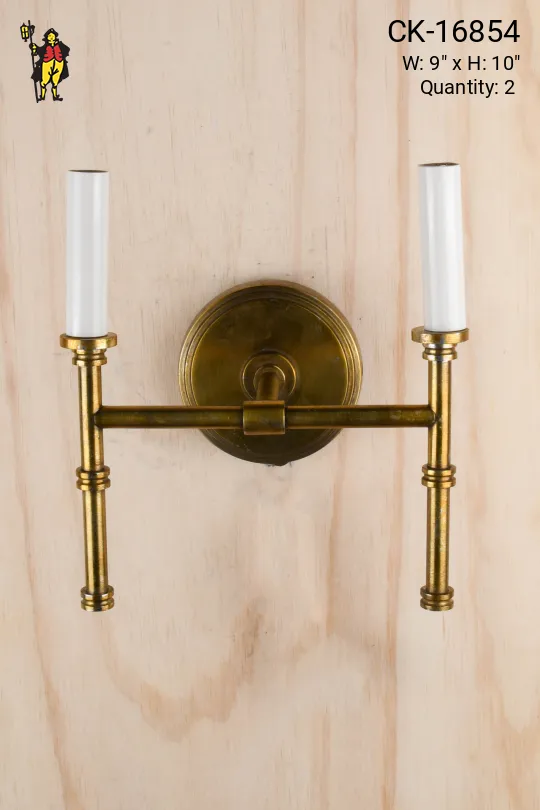Brass Two Candle Wall Sconce