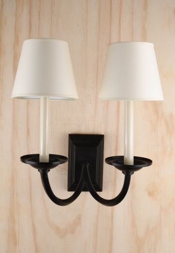Black Two Candle Traditional Wall Sconce