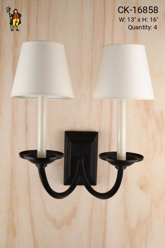 Black Two Candle Traditional Wall Sconce