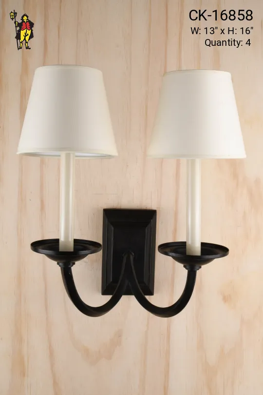 Black Two Candle Traditional Wall Sconce