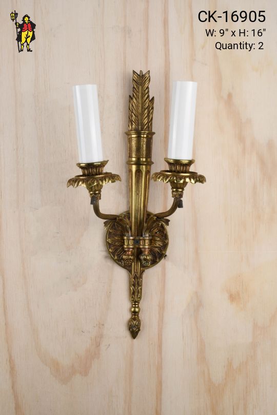 Brass Two Candle Wall Sconce