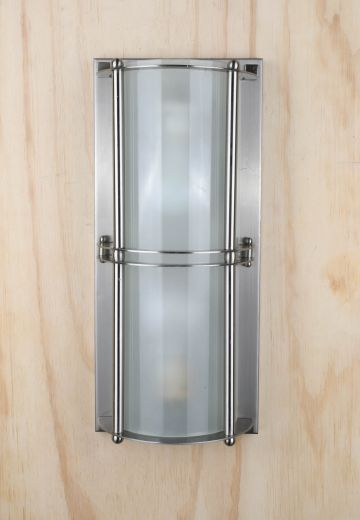 Nickel & Rounded Glass Two Light Wall Sconce
