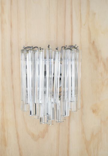 Nickel & Crystal Two Light Wall Scone