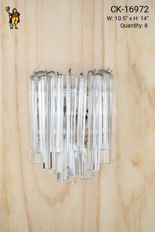 Nickel & Crystal Two Light Wall Scone