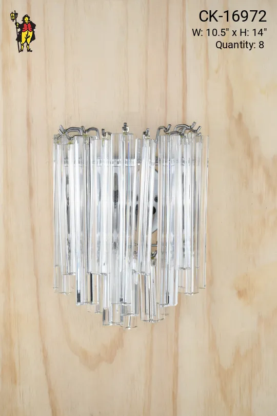 Nickel & Crystal Two Light Wall Scone