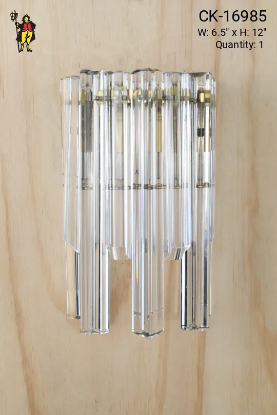 Brass & Crystal One Light Wall Sconce