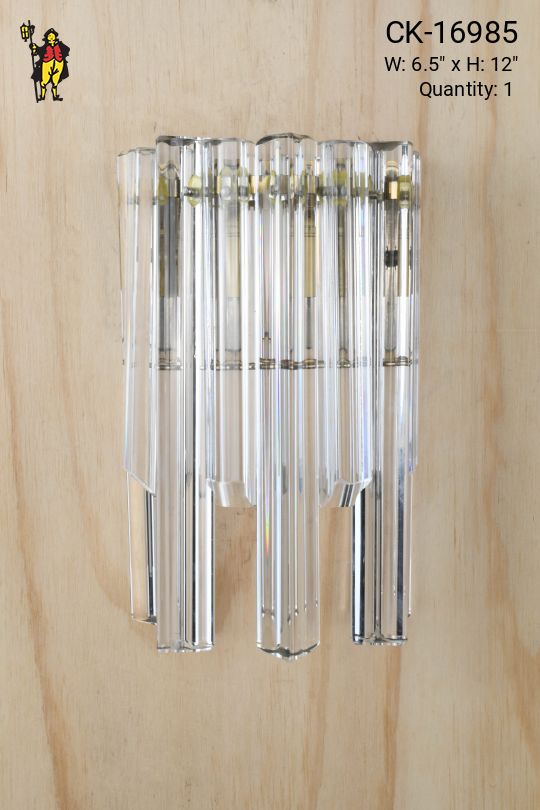 Brass & Crystal One Light Wall Sconce