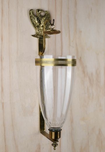 Brass Eagle Candle Holder w/Hurricane Shade