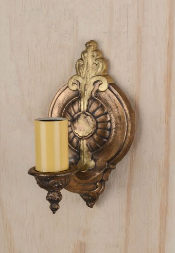 Antique Brass Single Candle Wall Sconce
