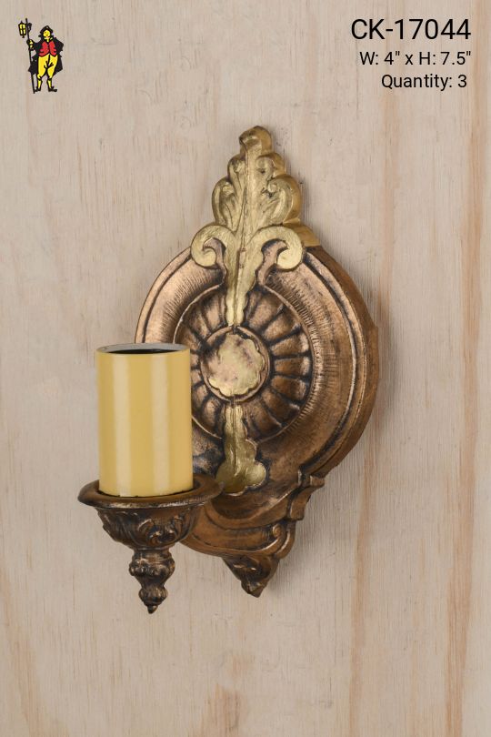 Antique Brass Single Candle Wall Sconce