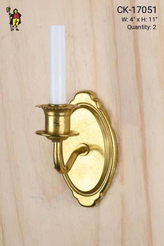 Polished Brass Single Candle Wall Sconce