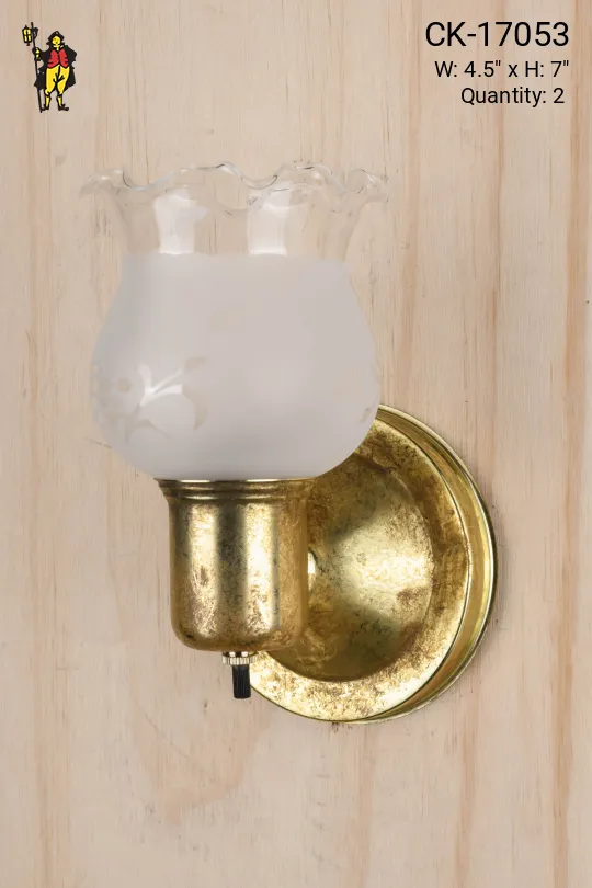 Distressed Brass Single Light Wall Sconce
