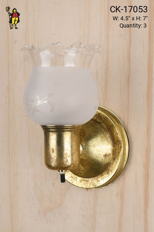 Distressed Brass Single Light Wall Sconce