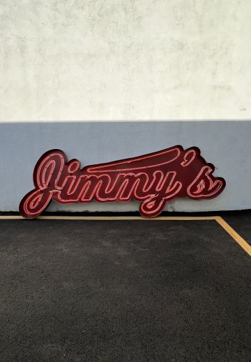 11' Red Neon "Jimmy's" Sign