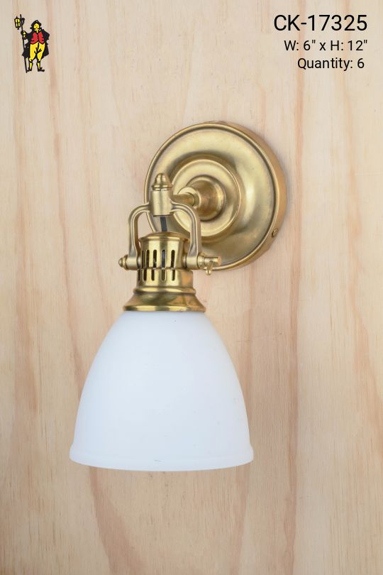 Glass Shaded Brass Adjustable Directional Down Light