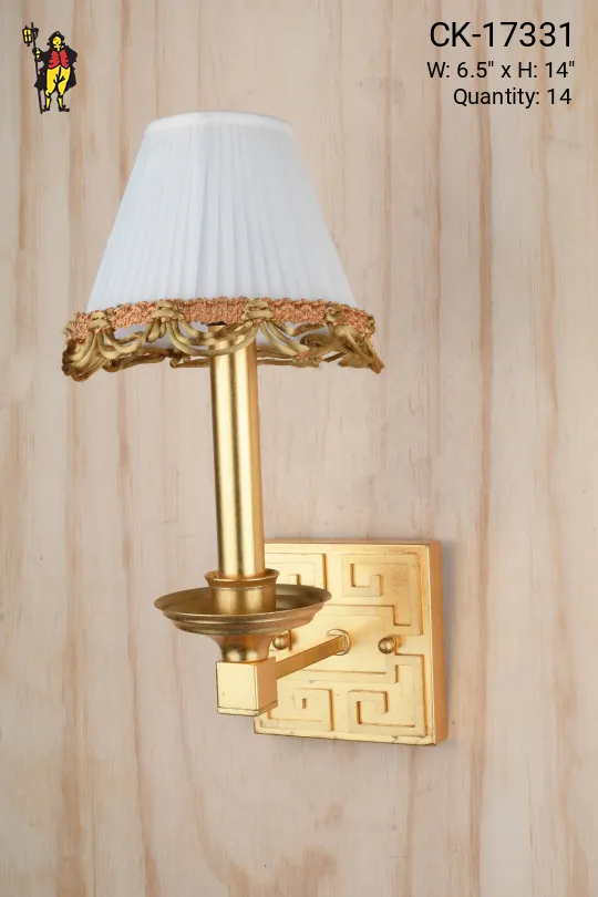 Brass Geometric Backplate Single Candle Wall Sconce