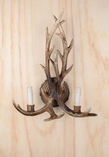 Two Candle Antler Wall Sconce