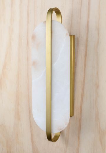 Brass & Marble Two Light Wall Sconce