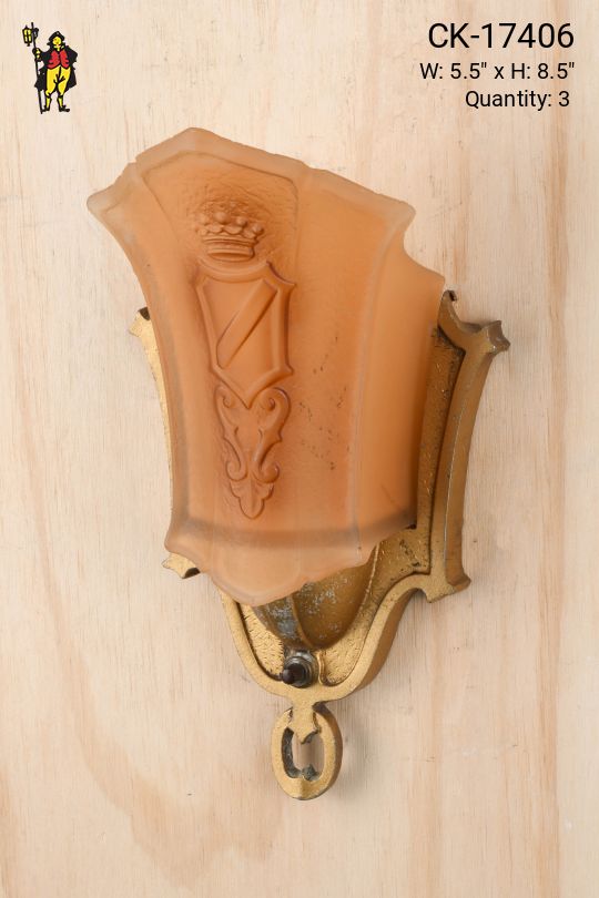 Gothic Amber Glass Shaded Pocket Sconce