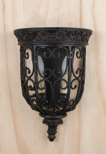 Bronze Gothic Two Candle Pocket Sconce