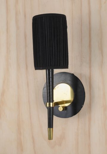 Black & Brass Single Light Wall Scone