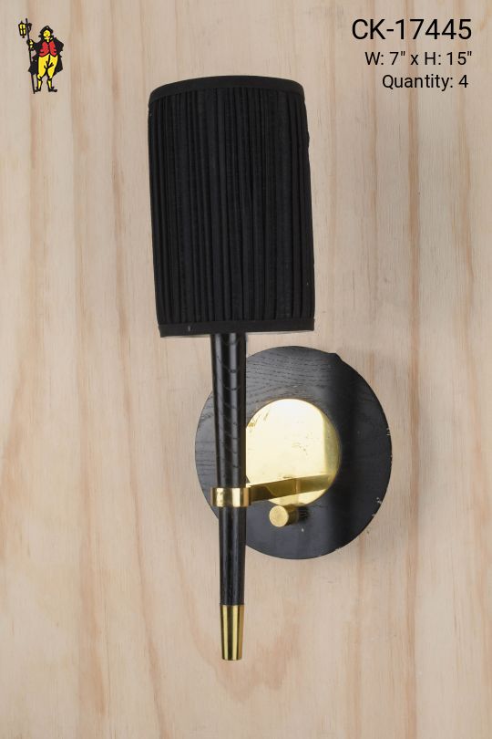 Black & Brass Single Light Wall Scone