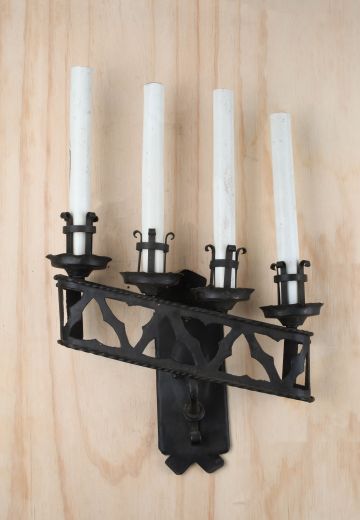 Wrought Iron Four Candle Wall Sconce