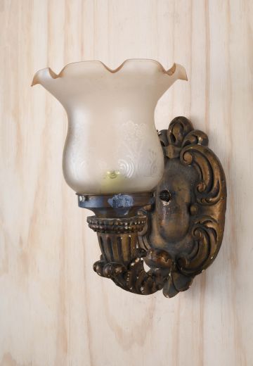 Wooden Arts & Crafts One Light Wall Sconce