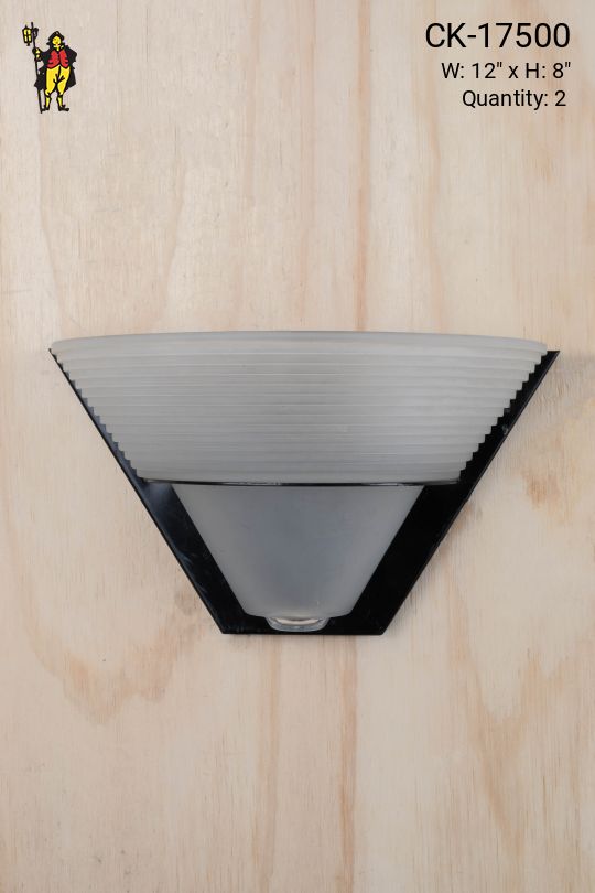 Black & Glass Ribbed Bowl Pocket Sconce