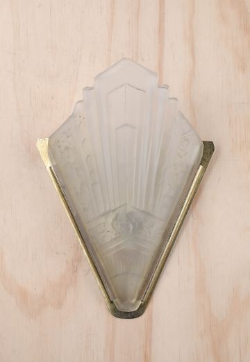 Brass & Molded Glass Deco Pocket Sconce