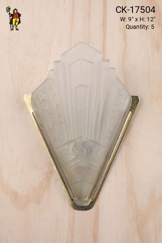 Brass & Molded Glass Deco Pocket Sconce