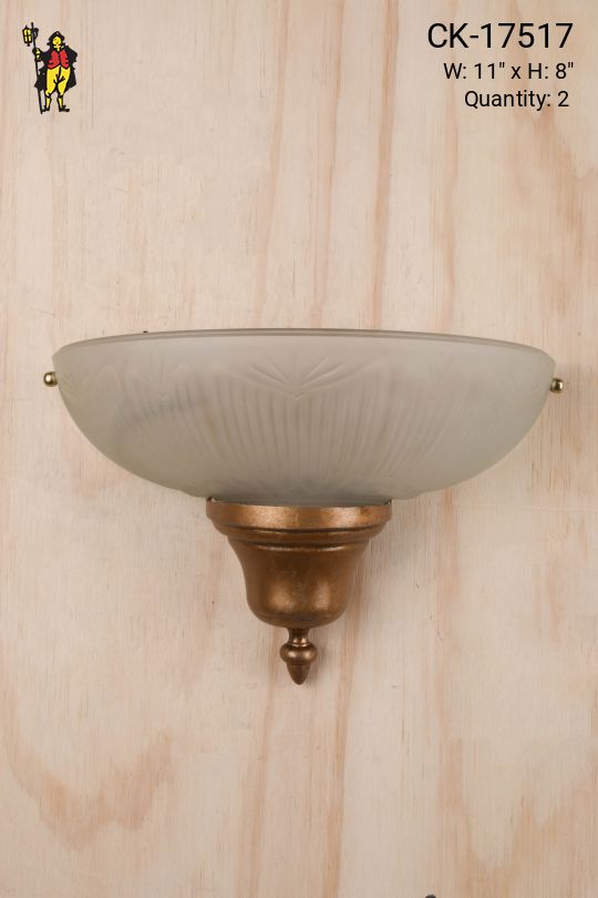 Antique Brass & Molded Glass Wall Sconce