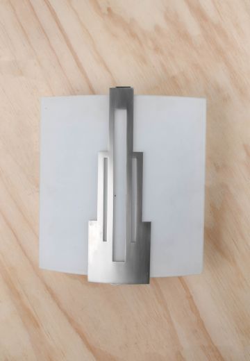 Modern Nickel Curved Glass Wall Sconce