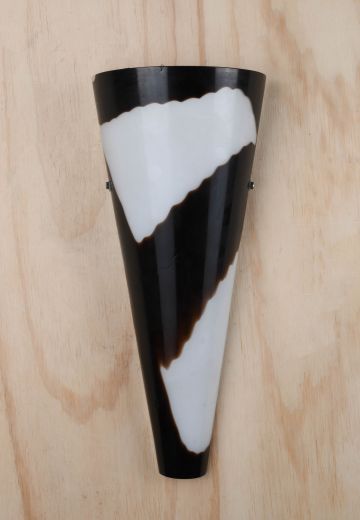 Brown & White Abstract Glass Pocket Wall Sconce