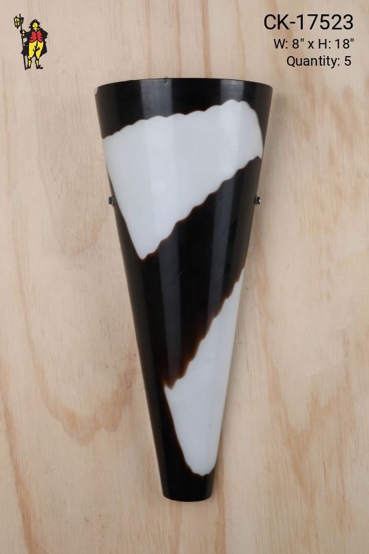 Brown & White Abstract Glass Pocket Wall Sconce