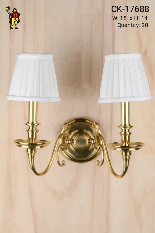 Polished Brass Two Light Wall Sconce
