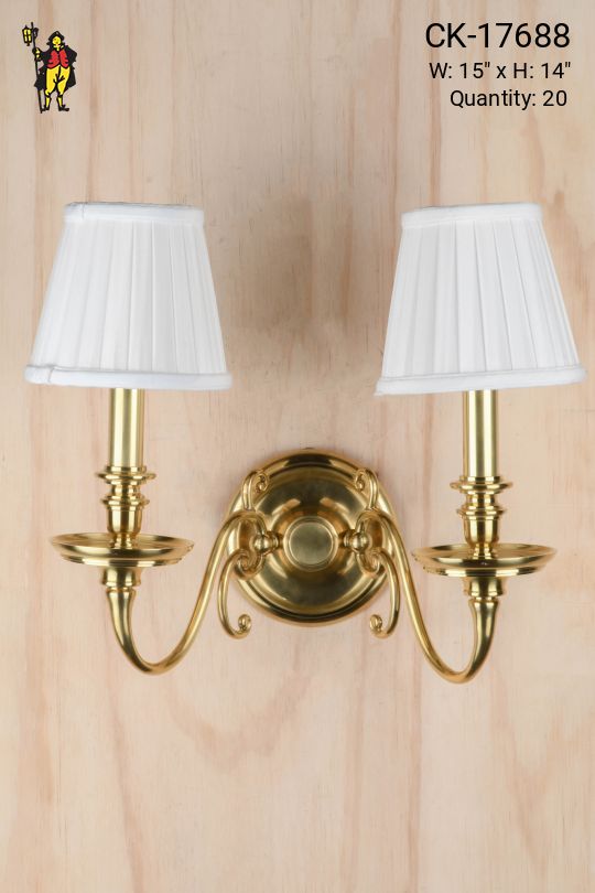 Polished Brass Two Light Wall Sconce