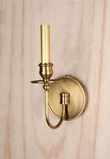 Satin Brass Single Candle Wall Sconce