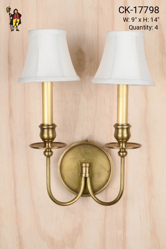 Satin Brass Two Candle Wall Sconce