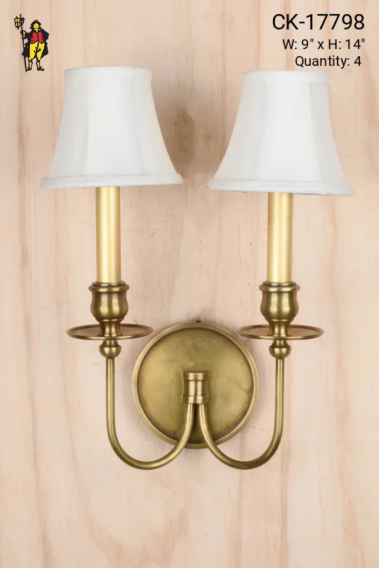 Satin Brass Two Candle Wall Sconce