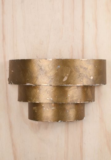 Distressed Antique Brass Round Ring Pocket Wall Sconce