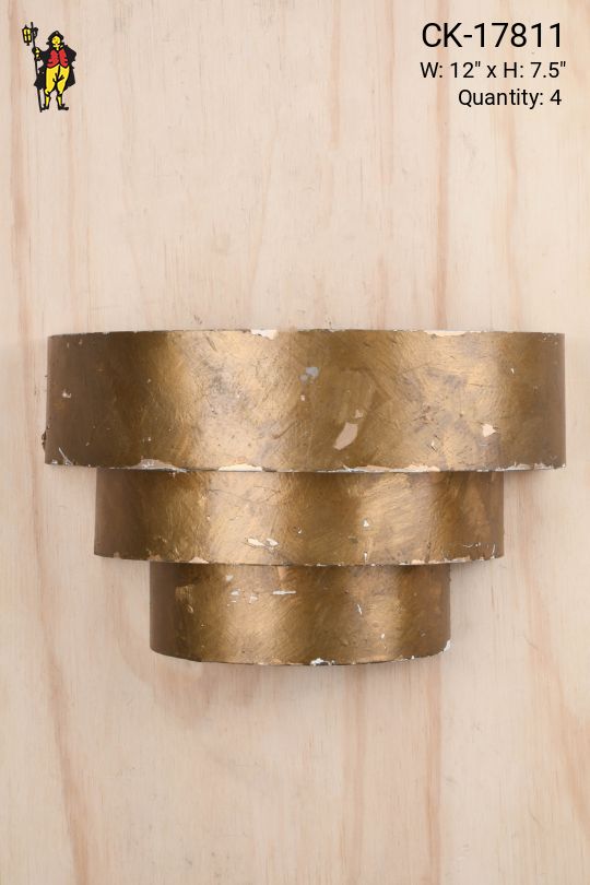 Distressed Antique Brass Round Ring Pocket Wall Sconce