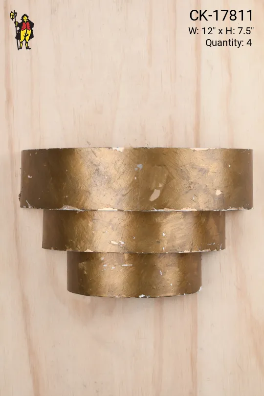 Distressed Antique Brass Round Ring Pocket Wall Sconce