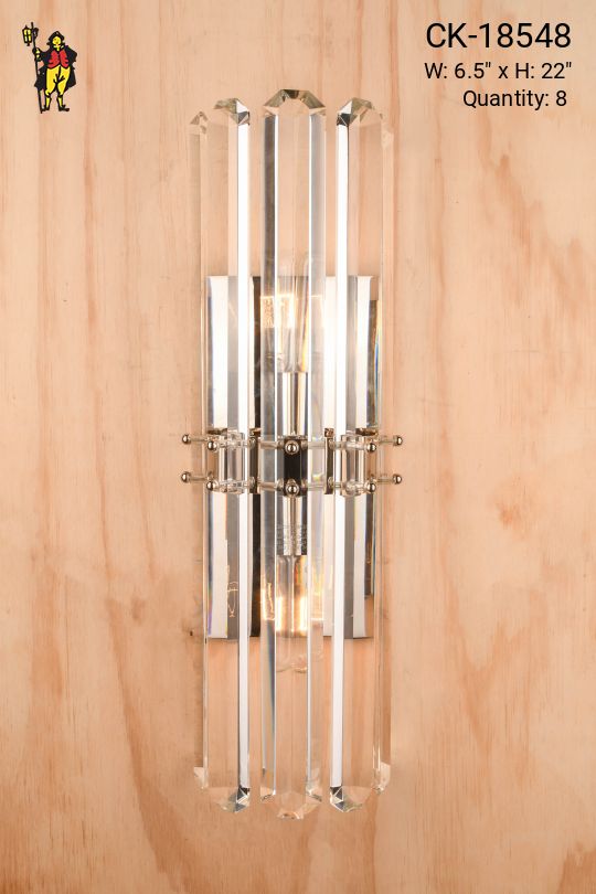 Cut Crystal & Polished Nickel Wall Sconce