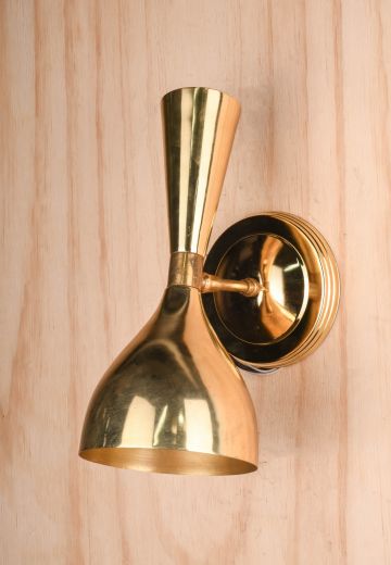 Polished Brass Mid Century Up Down Adjustable Wall Sconce