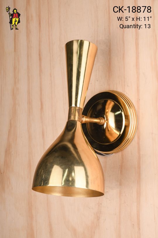 Polished Brass Mid Century Up Down Adjustable Wall Sconce
