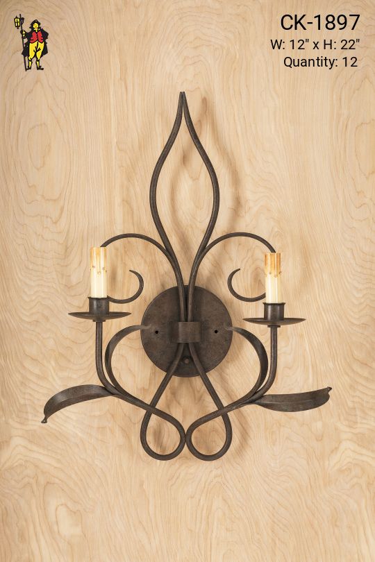 Wrought Iron Gothic Candle Wall Sconce