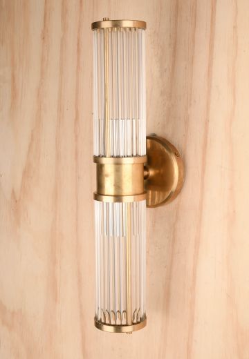 Brass Up-Down Crystal Rod Wall Sconce