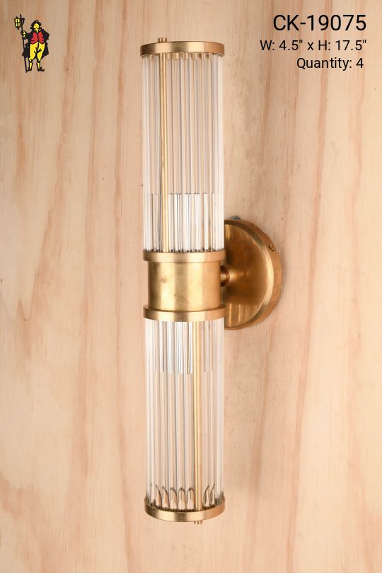 Brass Up-Down Crystal Rod Wall Sconce