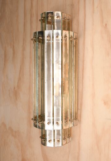 Up Down Glass Panel Wall Sconce